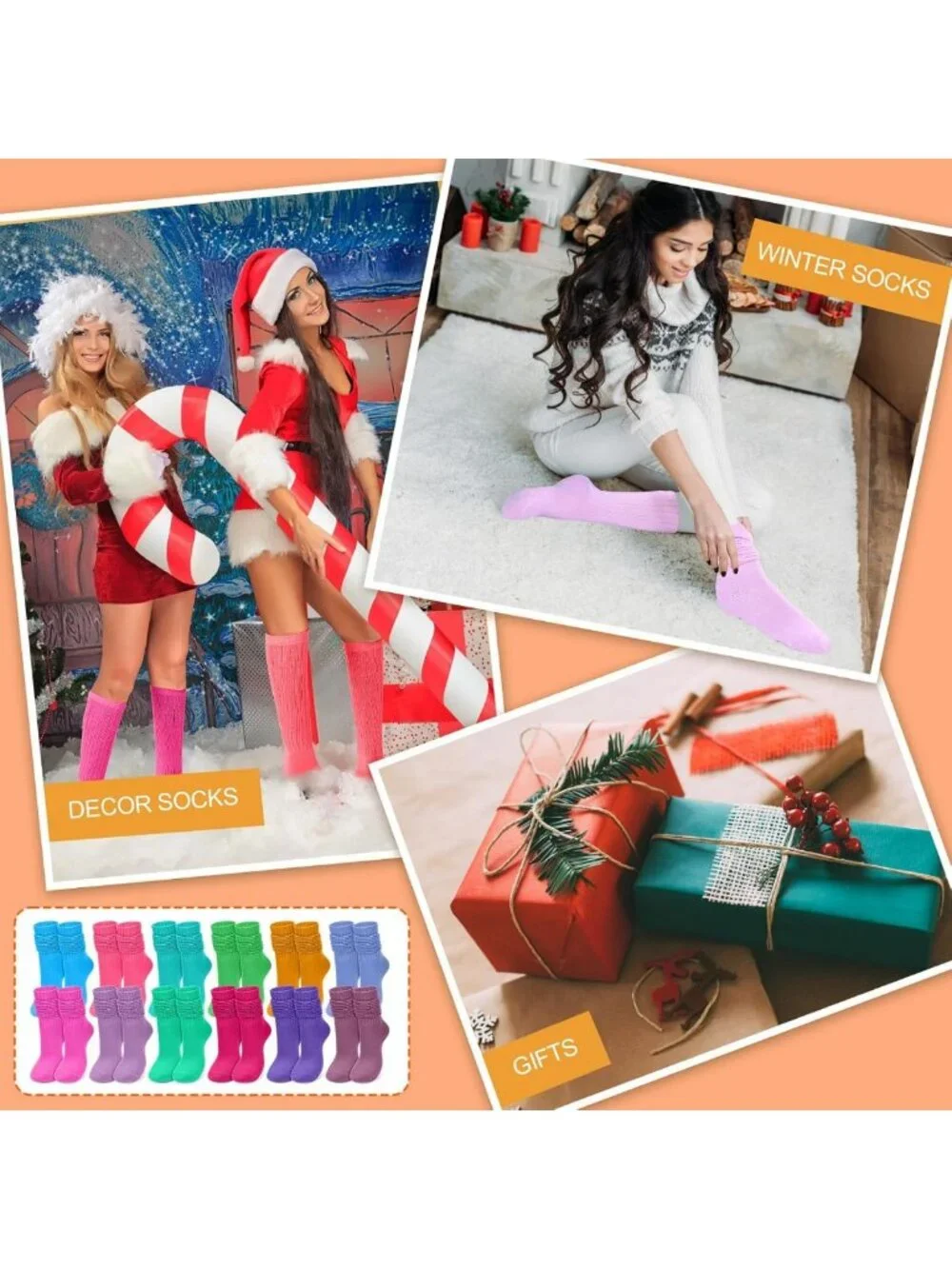 32 Pairs Women's Scrunch Slouch Knee High Socks in 32 Colors - Fashionable